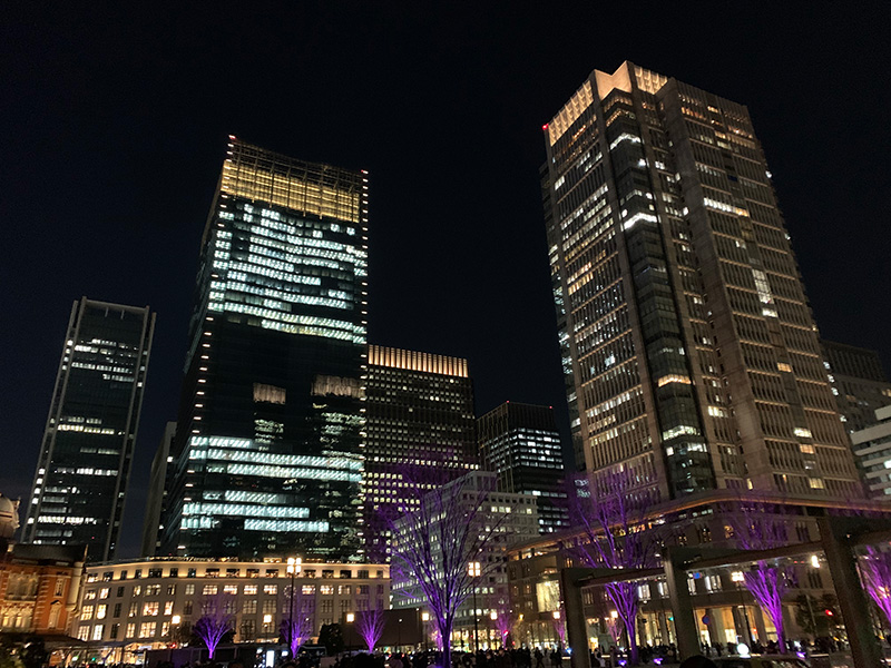 東京駅丸の内周辺のビルの美しさの写真