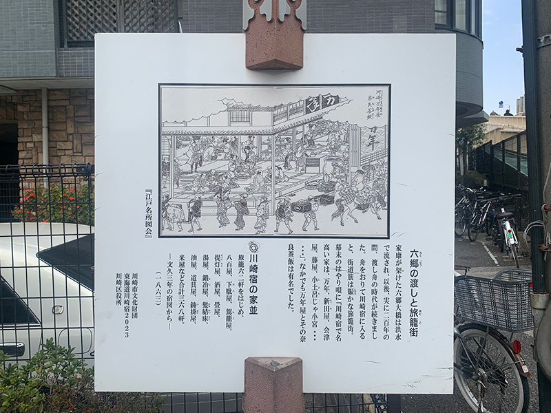 「六号の渡しと旅籠街」案内板の写真