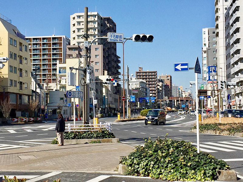 白山通りに合流する写真