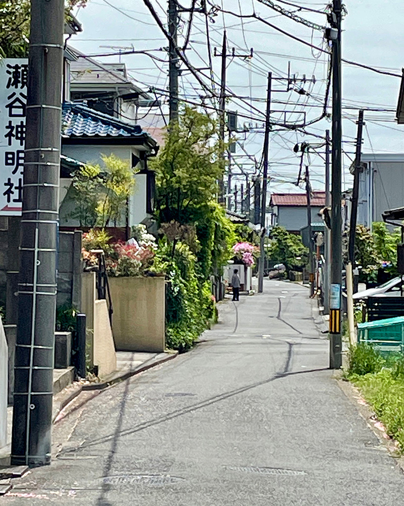 街道が住宅街に続いていく写真