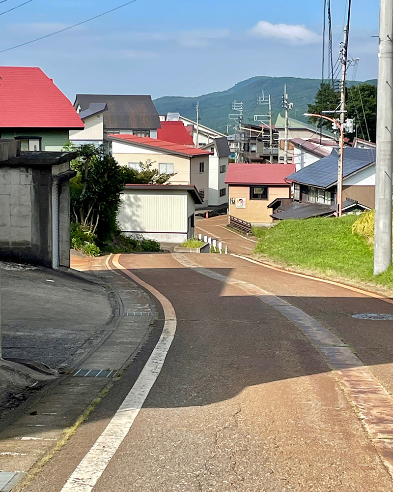 道が茶色に変色している写真