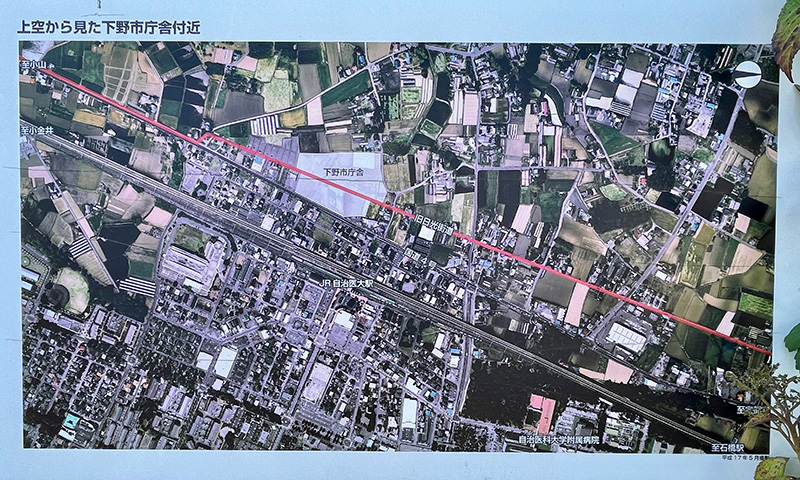 下野市庁舎を通り抜ける日光街道の写真