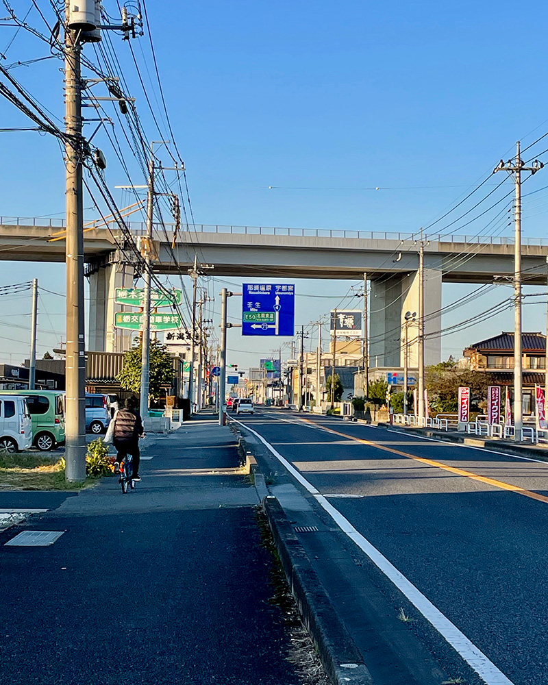 北関東道の高架をくぐる写真