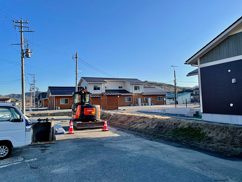 帰還者のための公営住宅を建設していた写真